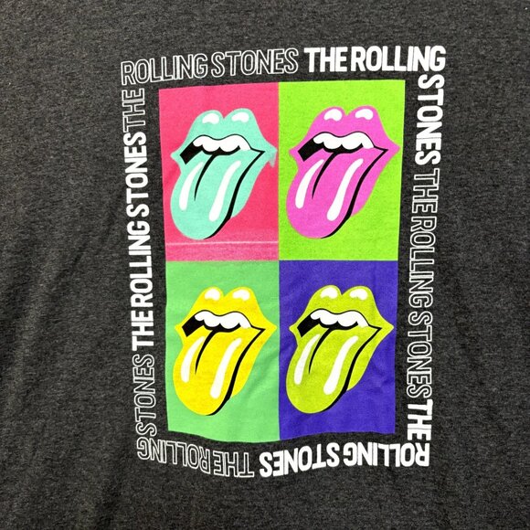 The Rolling Stones Multi Spell-Out Pop Art Hot Lips Rock Tee L - Picture 2 of 4